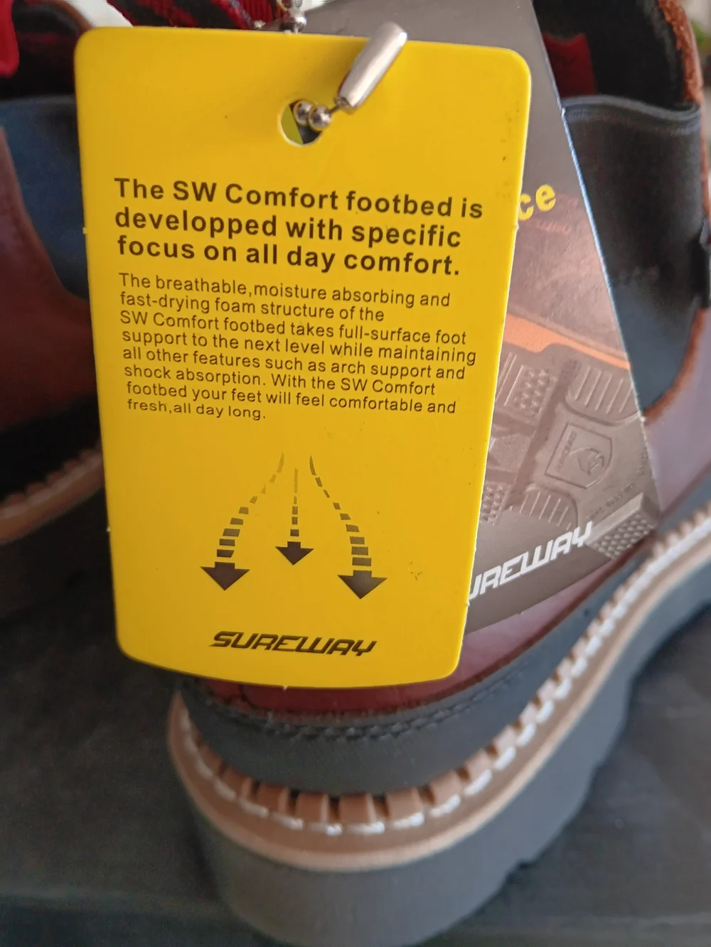 Men's Brown Leather Sureway  Work Boots Size 9.